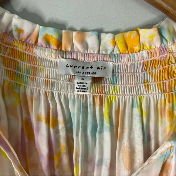 Current Air Anthropologie Pastel Watercolor Printed V-Neck Blouse - Picture 2 of 6